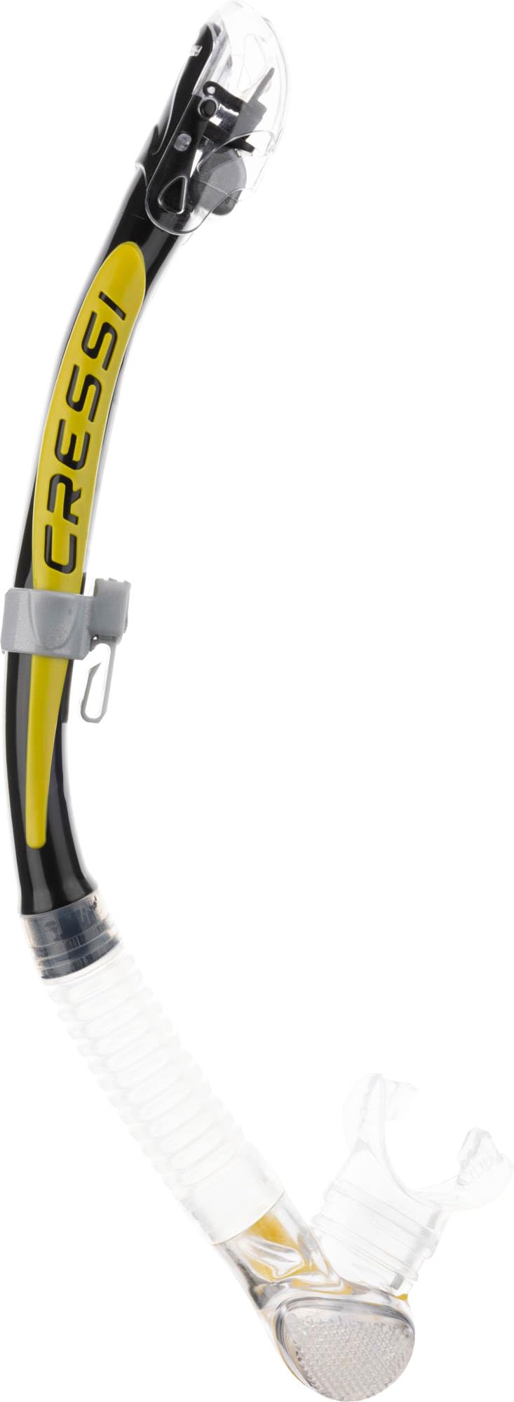 Cressi Alpha Ultra Dry Snorkel – Professional Scuba Diving Gear, Black/Yellow