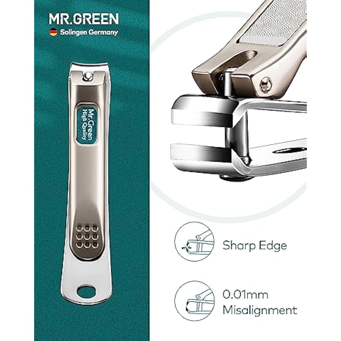 MR.GREEN 3 Pcs Stainless Steel Manicure Set | Professional Nail Clipper Kit