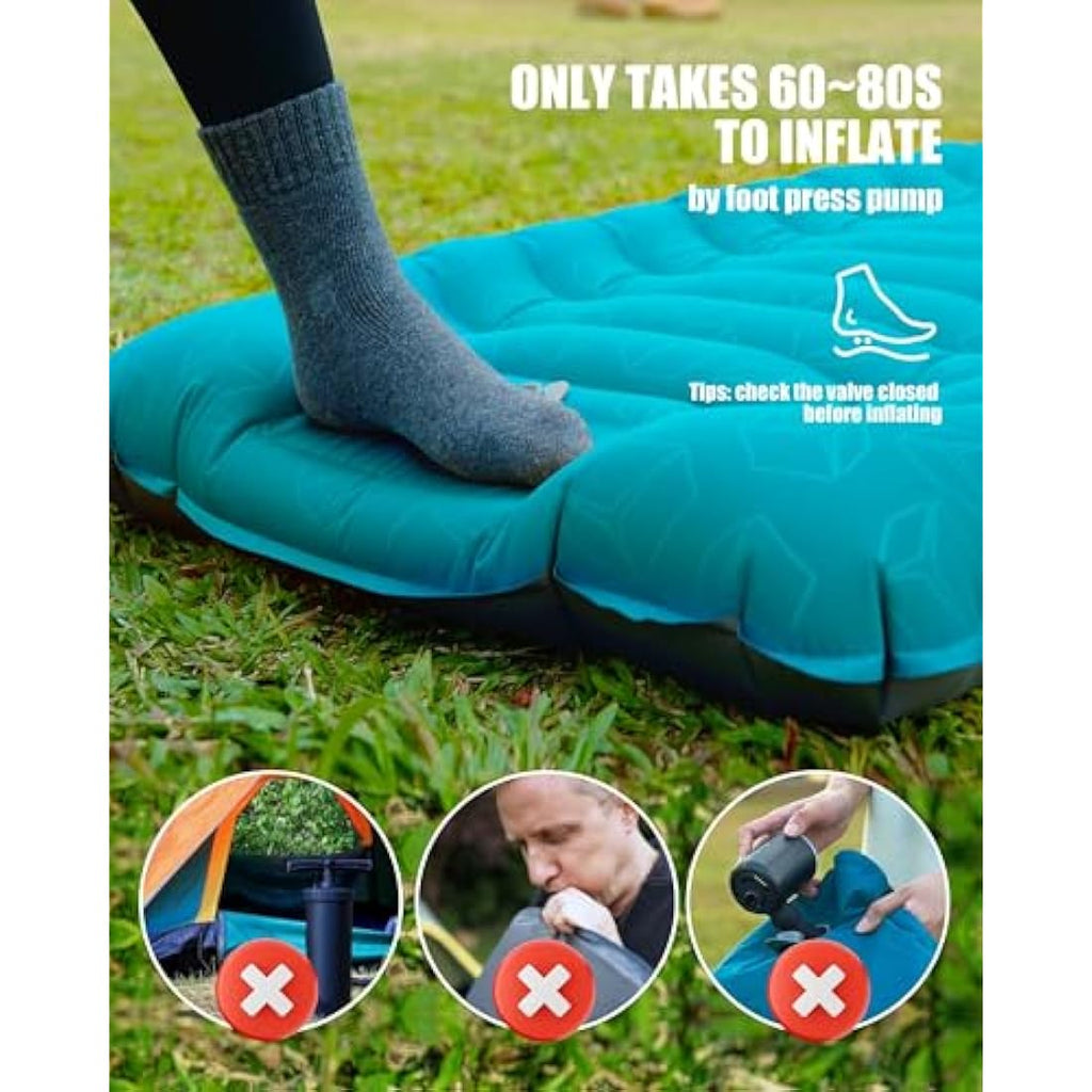 AKSOUL Self Inflating Sleeping Mat – 12cm Thick Ultralight Camping Mattress