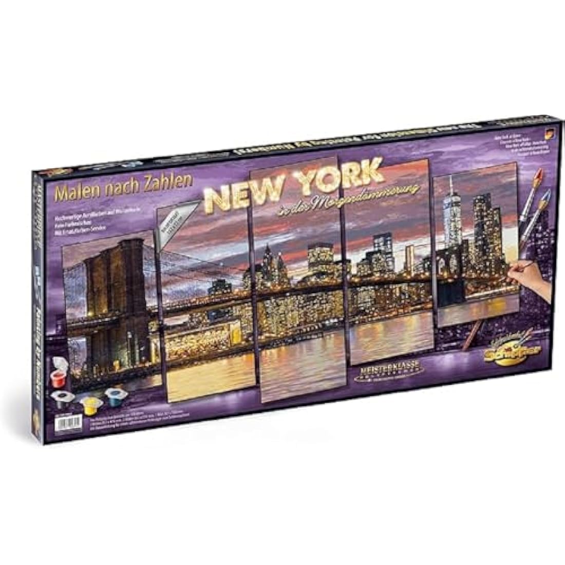 Schipper Paint by Numbers New York at Dawn - Adult Polyptych Art, 132x72cm