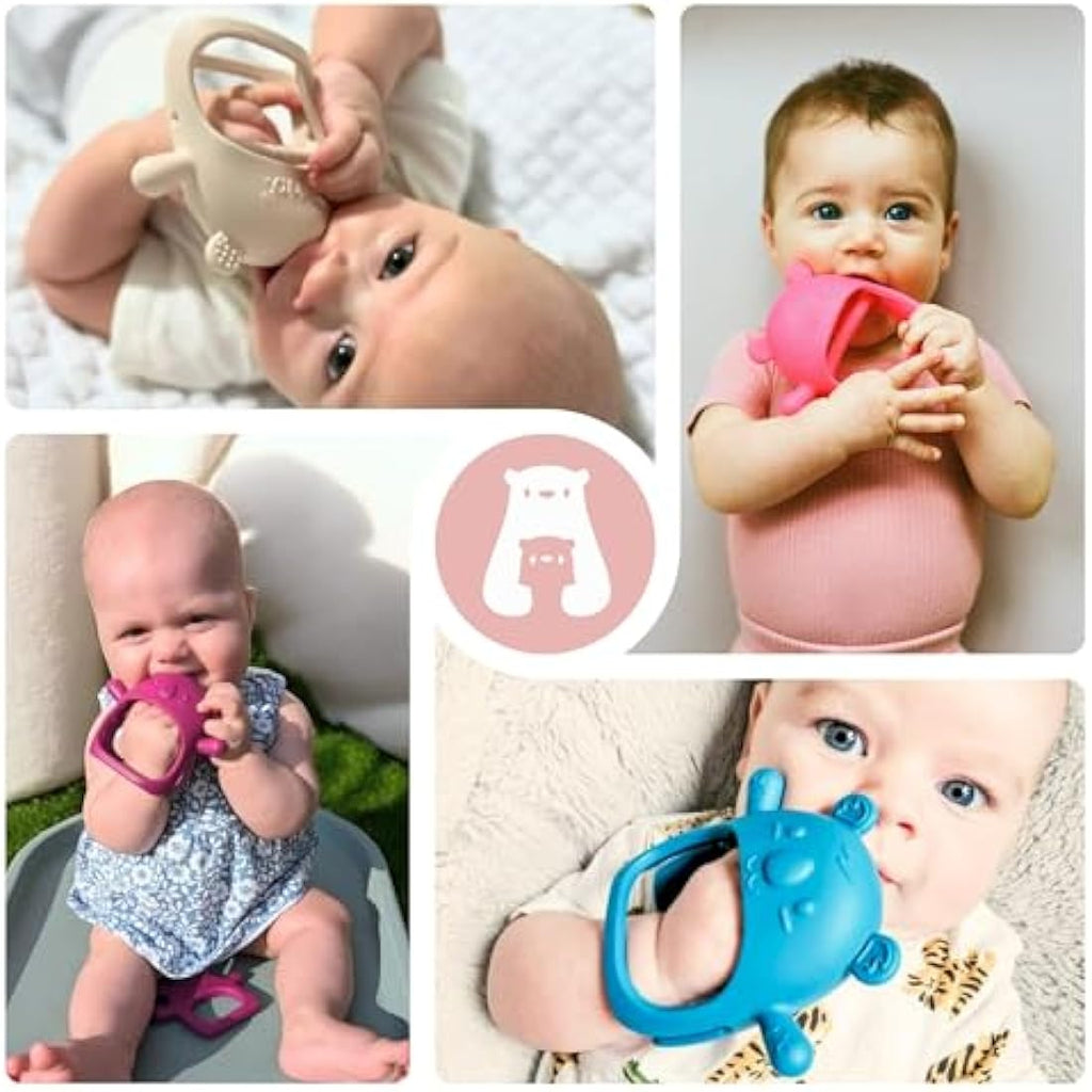 Infatot Silicone Baby Teething Mitten 2-Pack – Food Grade Teether, Jade Green