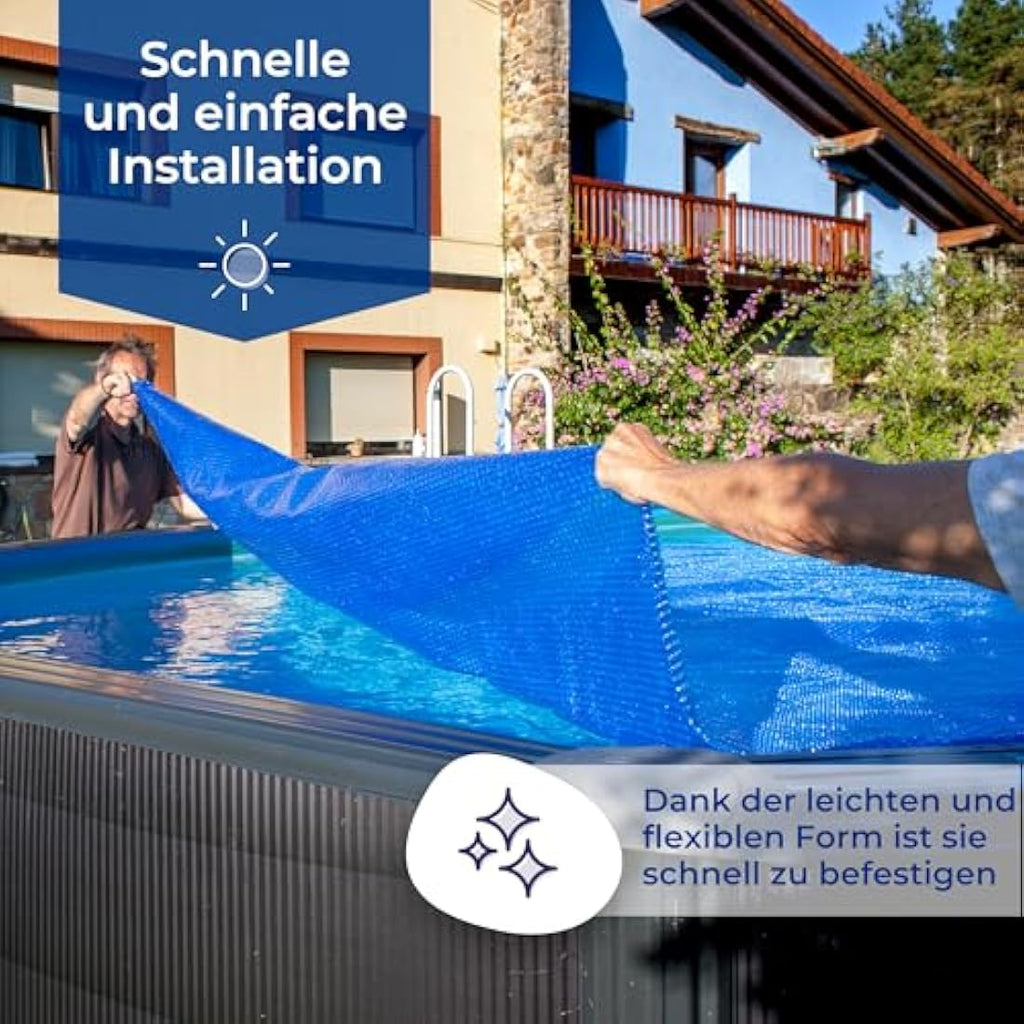 Gre Oval Pool Insulated Summer Cover - Blue Polyethylene 730 x 375 cm