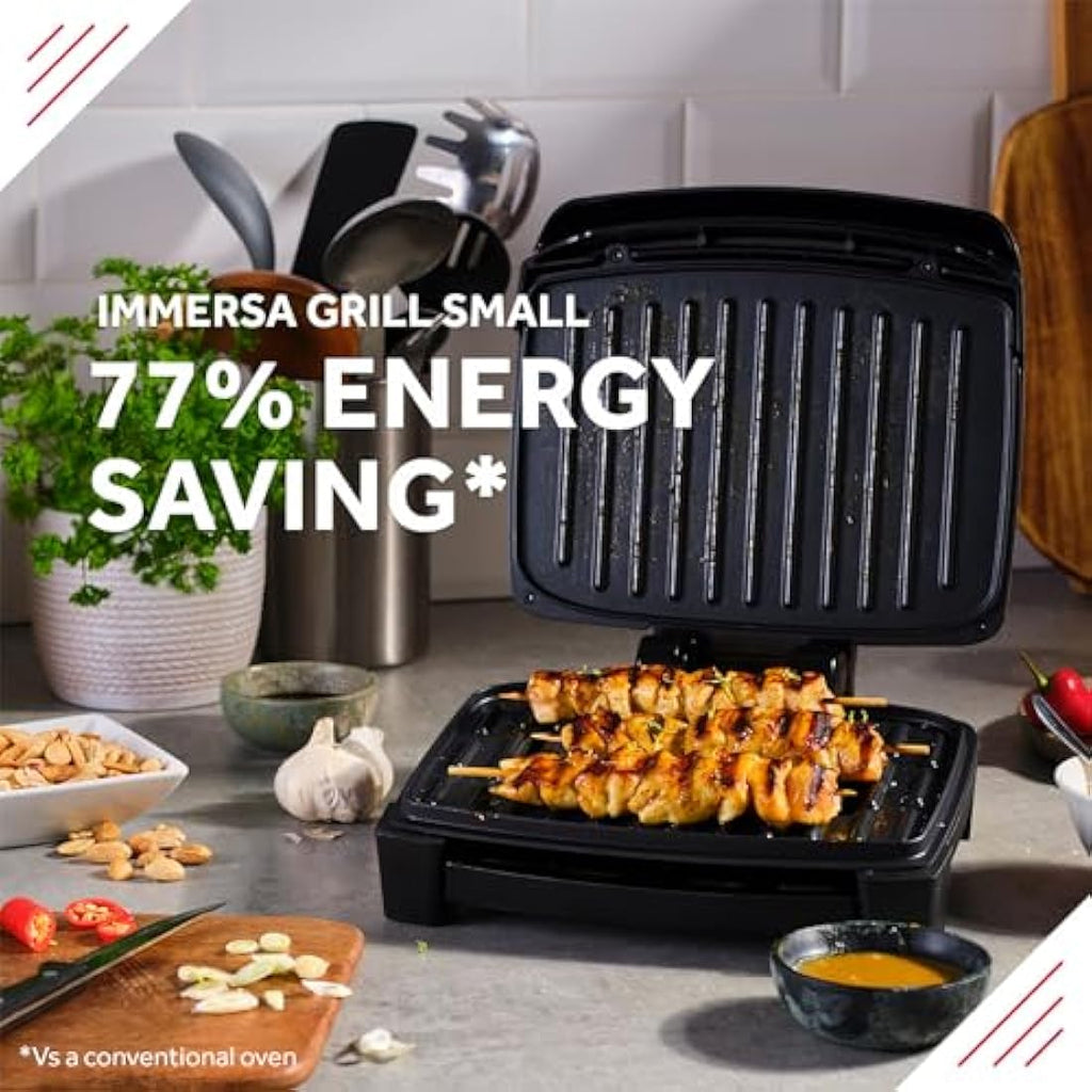George Foreman Immersa Small Electric Grill | Dishwasher Safe Black