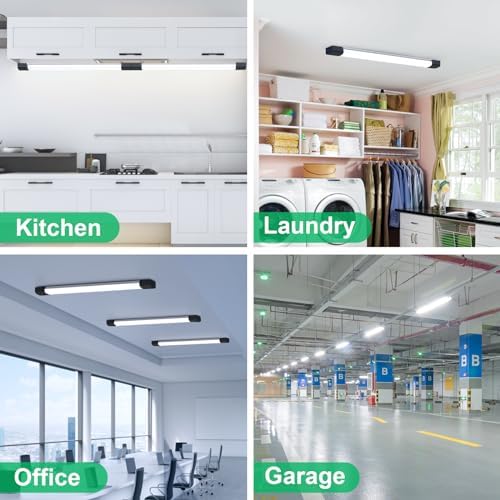 Amdelne 5FT LED Batten Light – 45W IP65 Waterproof Shop Light, 6000K Black