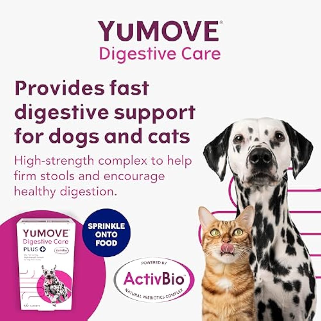 YuMOVE Digestive Care Plus | Probiotic Supplement for Dogs & Cats, 60 Sachets