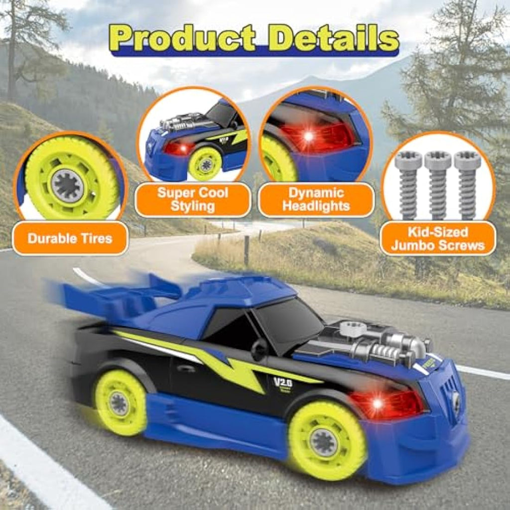 Pup Go Take Apart Toy Racing Car – 2-in-1 STEM Building Kit with Drill