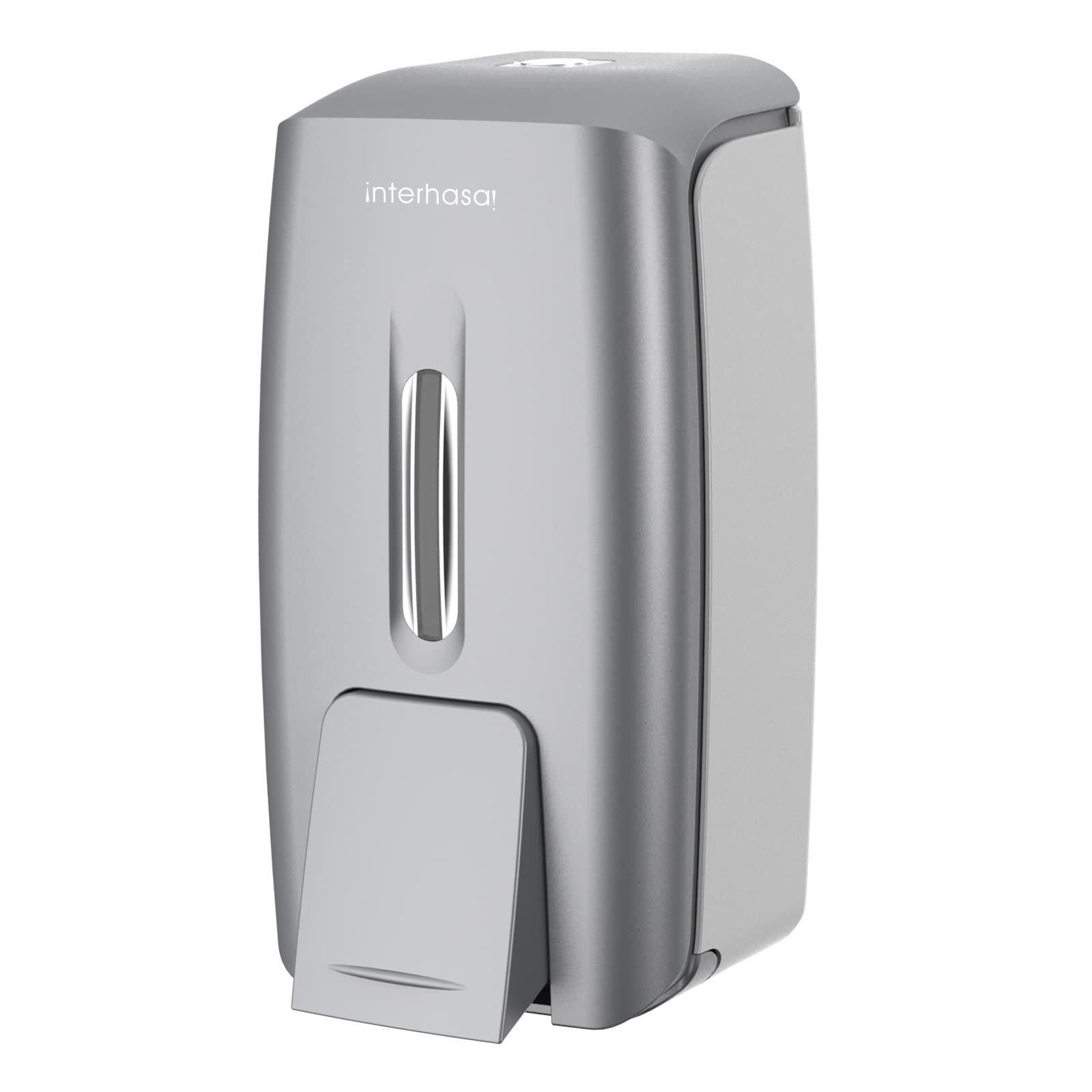 Interhasa! Wall Mount Manual Soap Dispenser - 800ml Silver ABS Gel