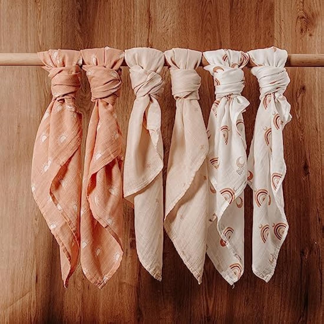 Bamboo Muslin Squares - 6 Pack 70x70cm Cotton Burp Cloths