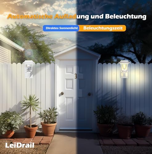LeiDrail Solar Fence Lights – 4 Pack Waterproof Edison Bulb Outdoor Decor