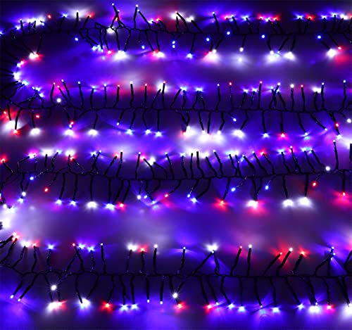 Christmas Concepts 500 LED Cluster Lights – 6m Red/Blue/White – 8 Functions