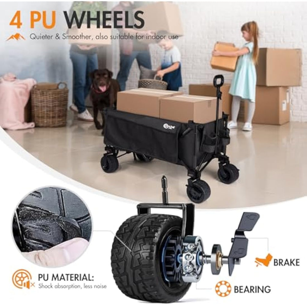 Portal 300L Heavy Duty Beach Trolley | Folding Camping Cart with Brakes