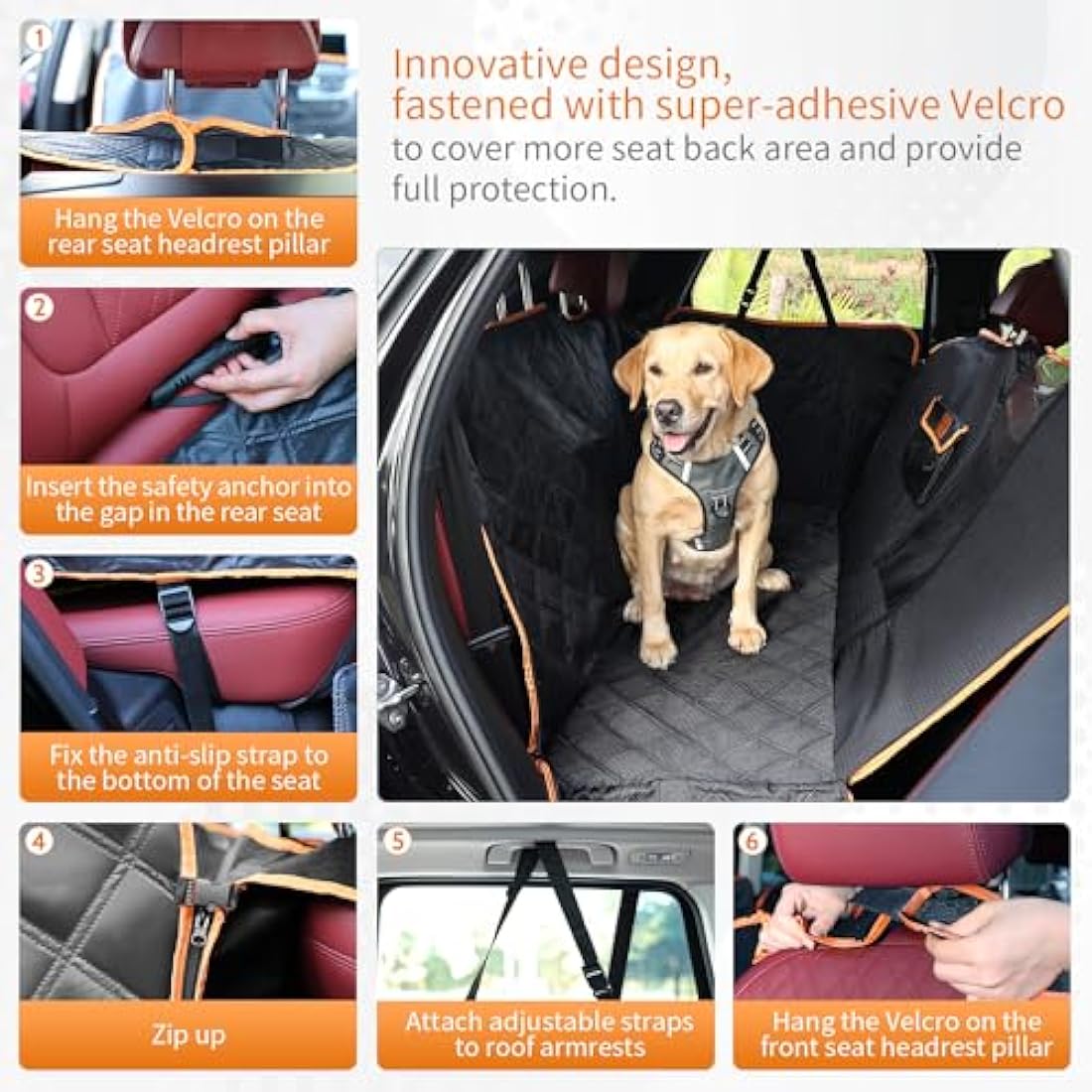 KYG Dog Car Seat Cover | Waterproof XL Dog Hammock for SUV & Trucks