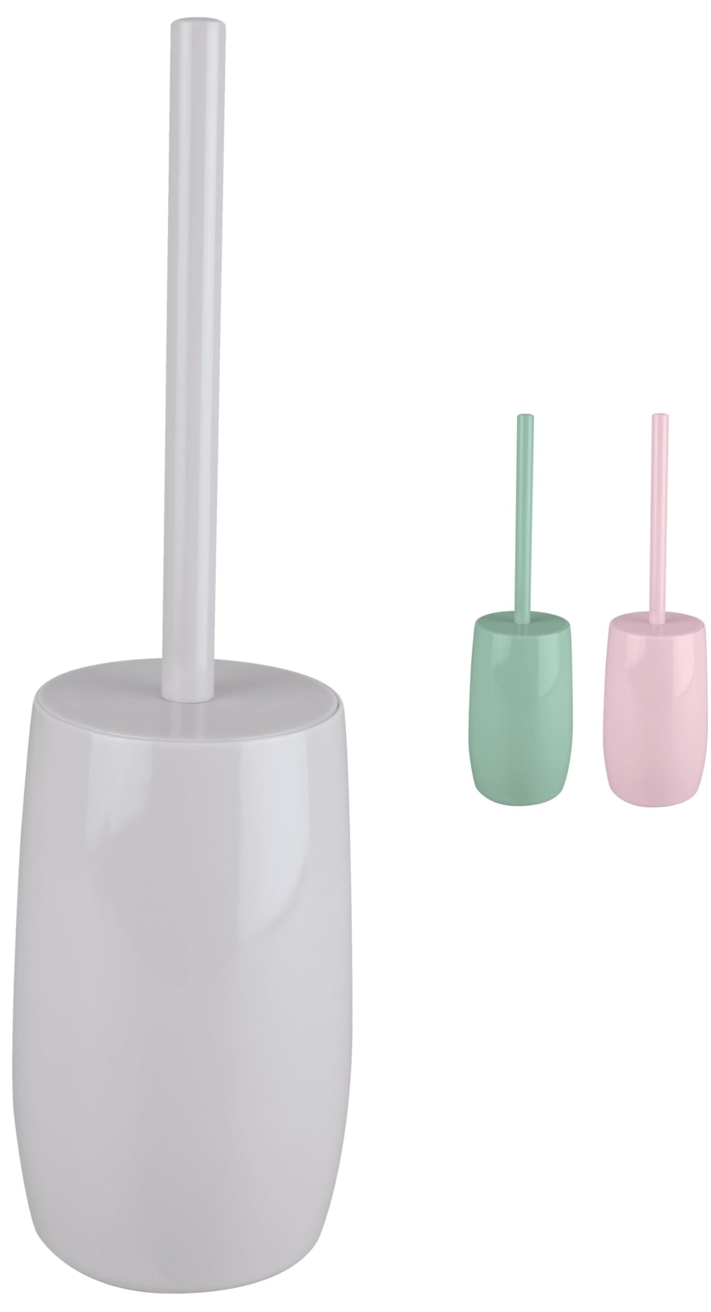 Enclosed Plastic Toilet Brush and Holder – Light Grey