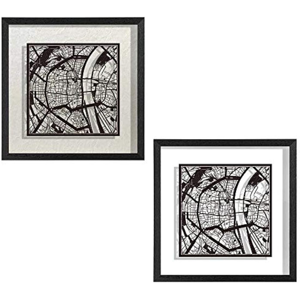 O3 Design Studio Cologne Marco de Papel para Mapas | Black Frame 9x9