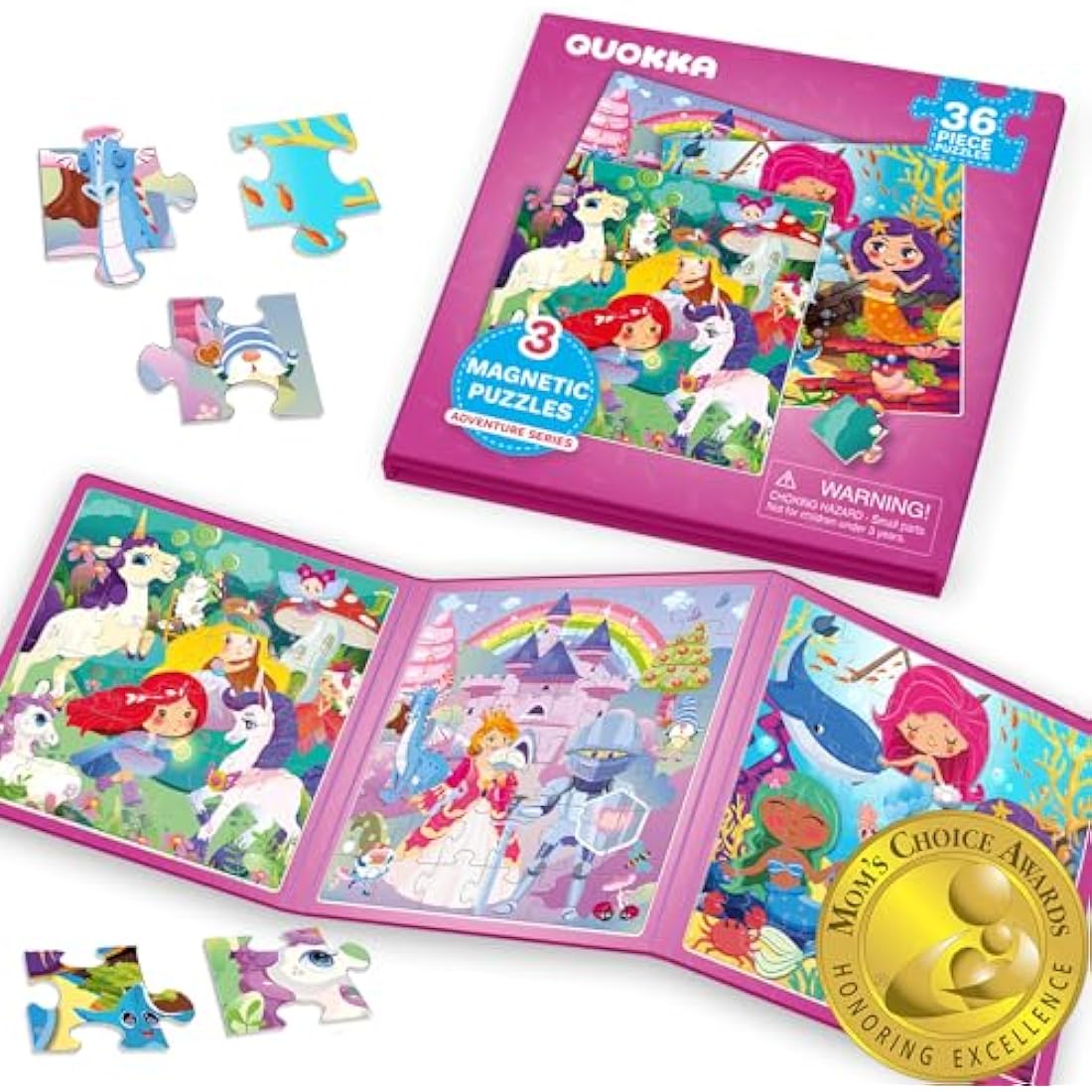 QUOKKA Magnetic Puzzles for Toddlers | 36pc Unicorn Travel Jigsaw Games