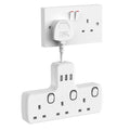 Mscien 3-Way Multi Plug Adaptor with USB Slots and Individual Switches