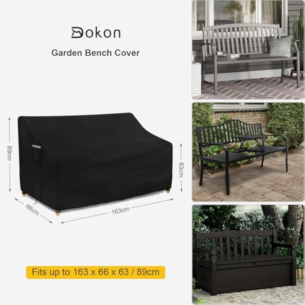Dokon 3 Seater Garden Bench Cover | Waterproof 420D Oxford Fabric - 163cm