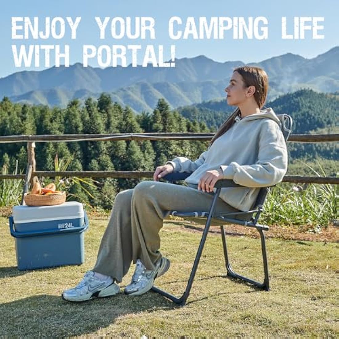Portal Folding Camping Chair – Lightweight High Back Portable Garden Seat