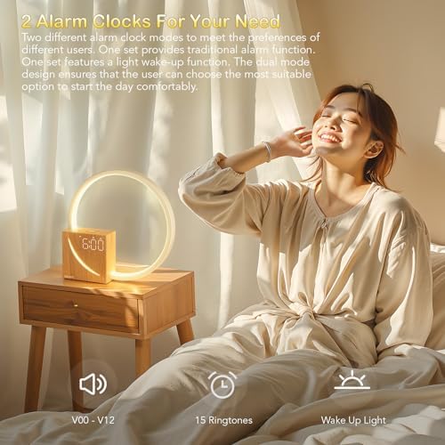 Blonbar Bedside Lamp | Wake-Up Light with USB Charging & 10 Sleep Sounds