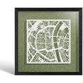 Cologne Paper Map Wall Art | O3 Design Studio Framed Decor, 9x9