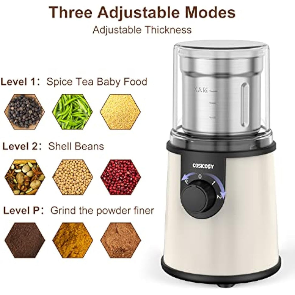 Cosicosy Electric Spice Grinder | 350W Stainless Steel Coffee Bean Machine