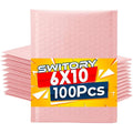 Switory 100 Pack Poly Bubble Mailers | 15.3x22.9cm Pale Pink Padded Envelopes