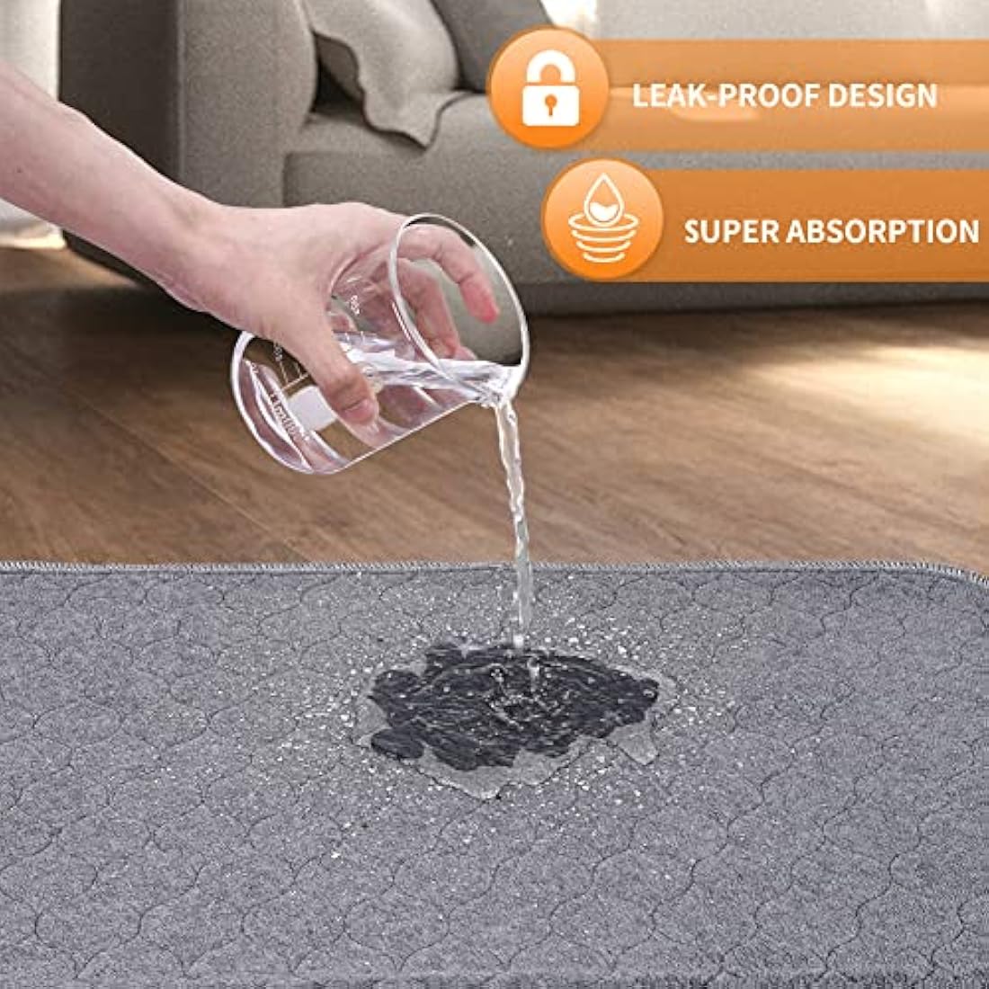 Washable Dog Pee Pads – 2 Pack Waterproof Reusable Pet Mats
