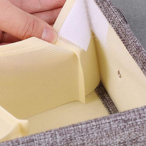 YINGGG Fabric Storage Box Storage Bins with Handle Drawer Organiser with Lid Folding Storage Bins Box Containers for Socks, Underwear, Bras, Ties - image 3
