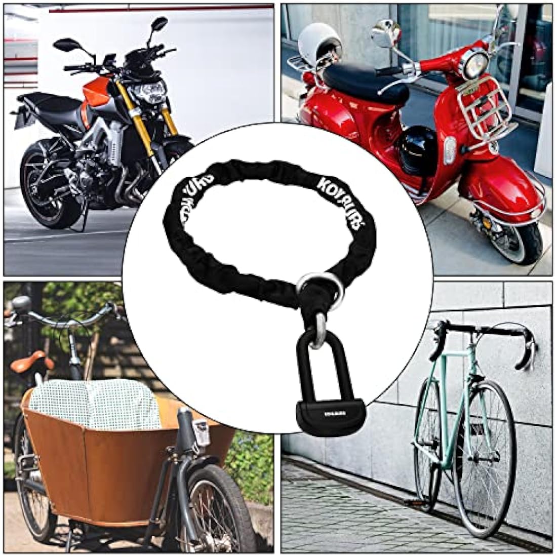 KOHLBURG 210cm Motorcycle Chain Lock – Sold Secure Diamond Steel Lock