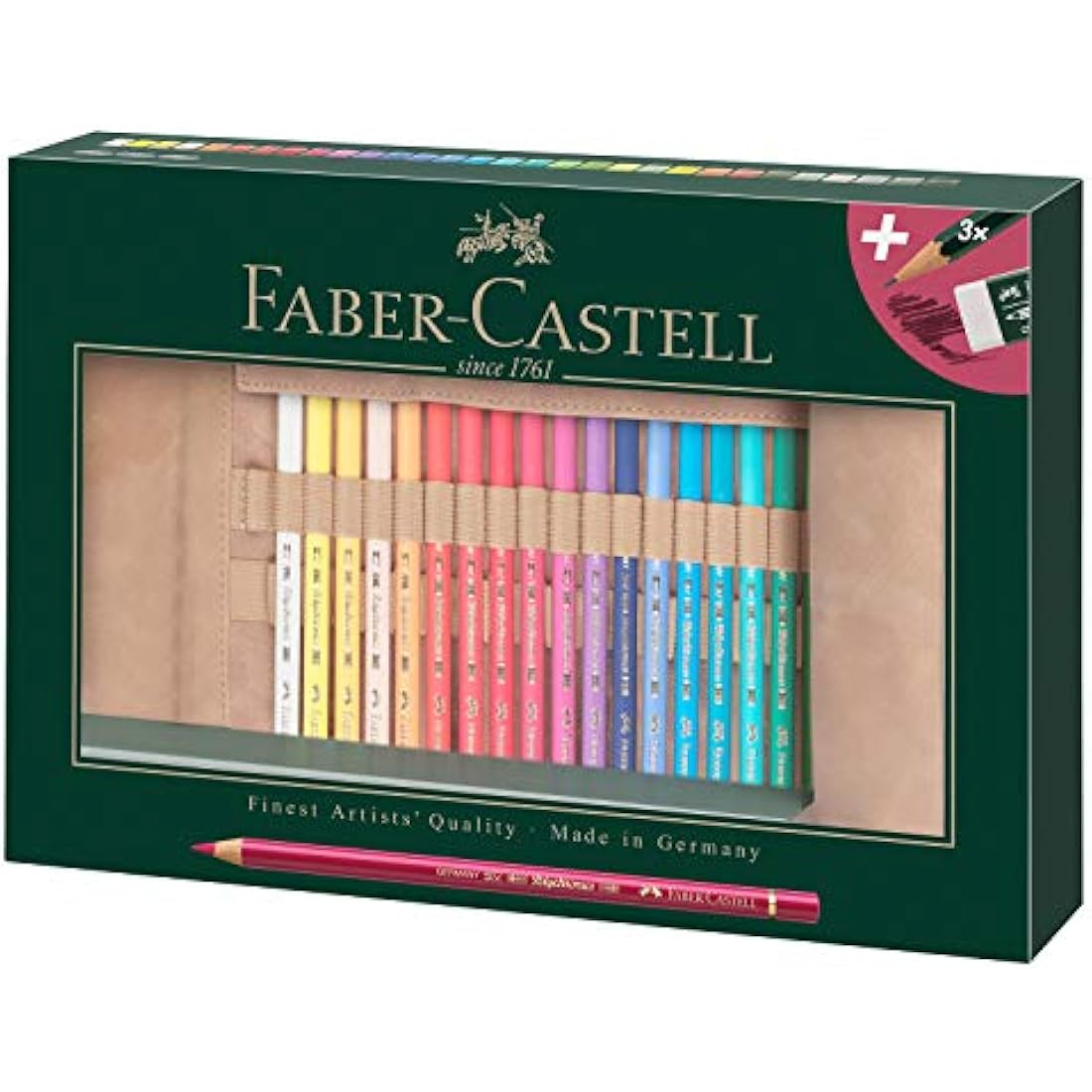 Faber-Castell Polychromos Colour Pencil Roll - 34 Piece Professional Set