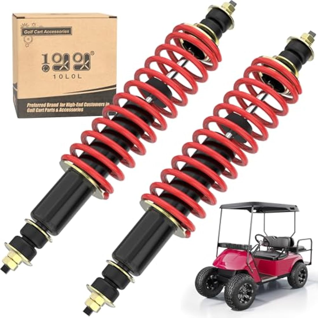 10L0L Heavy Duty Golf Cart Shock Absorber Set for EZGO TXT Medalist (2 Pack)