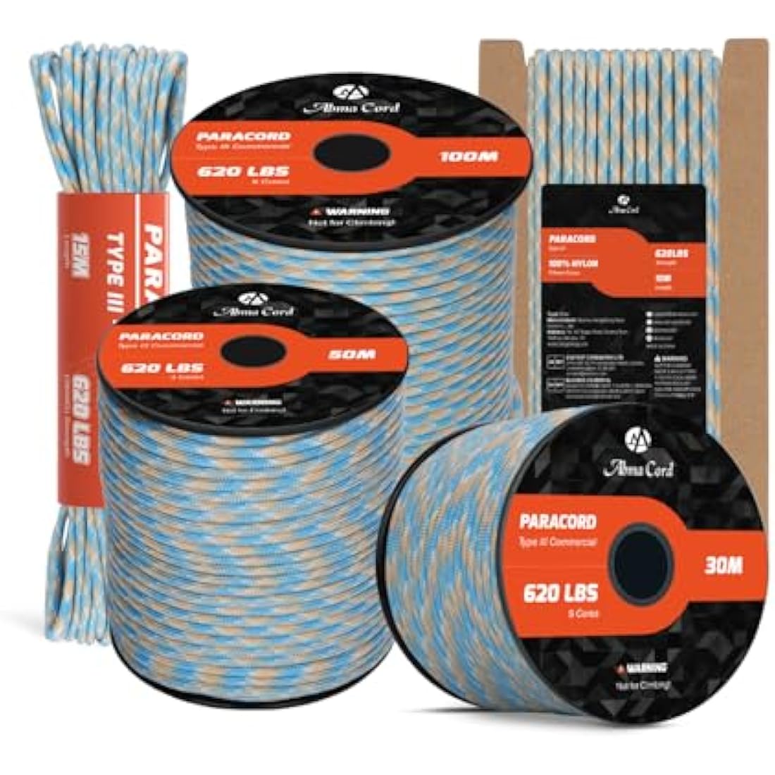 Abma Cord 4mm Nylon Paracord – 100m Type III 9-Strand Survival Rope
