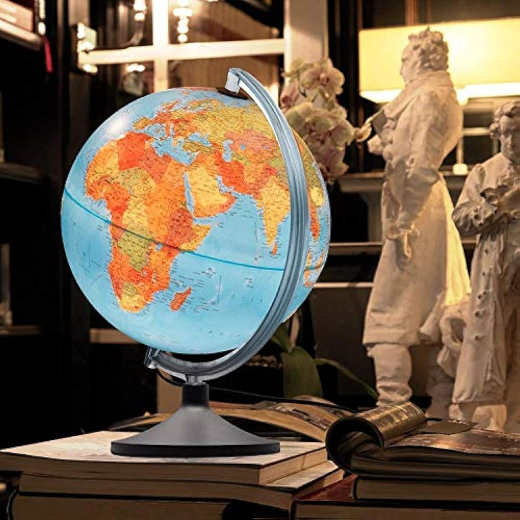 Nova Rico Relief Globe - 30 cm Illuminated Desk Globe with Magnifier