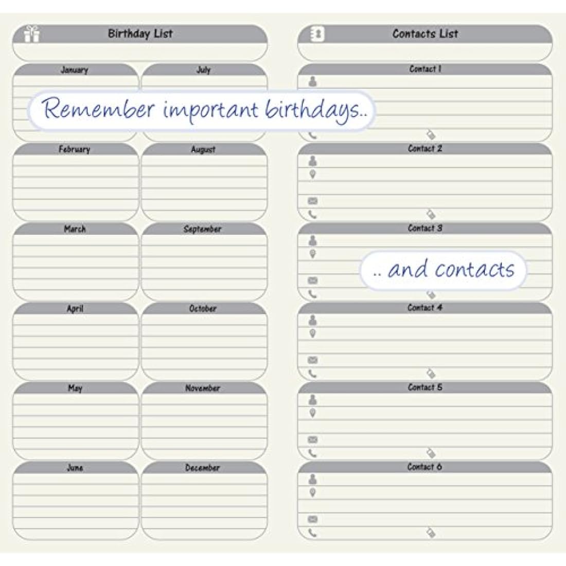 Jolof Store Weekly Planner Refill for Standard Traveler's Notebook – 2 Pack
