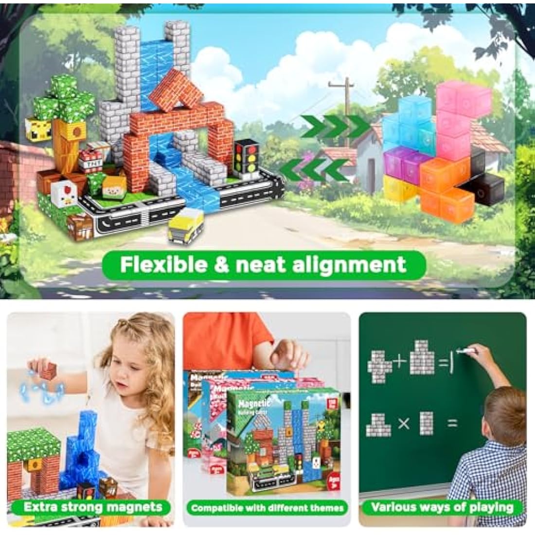 150PCS Magnetic Building Blocks – STEM Sensory Construction Toy