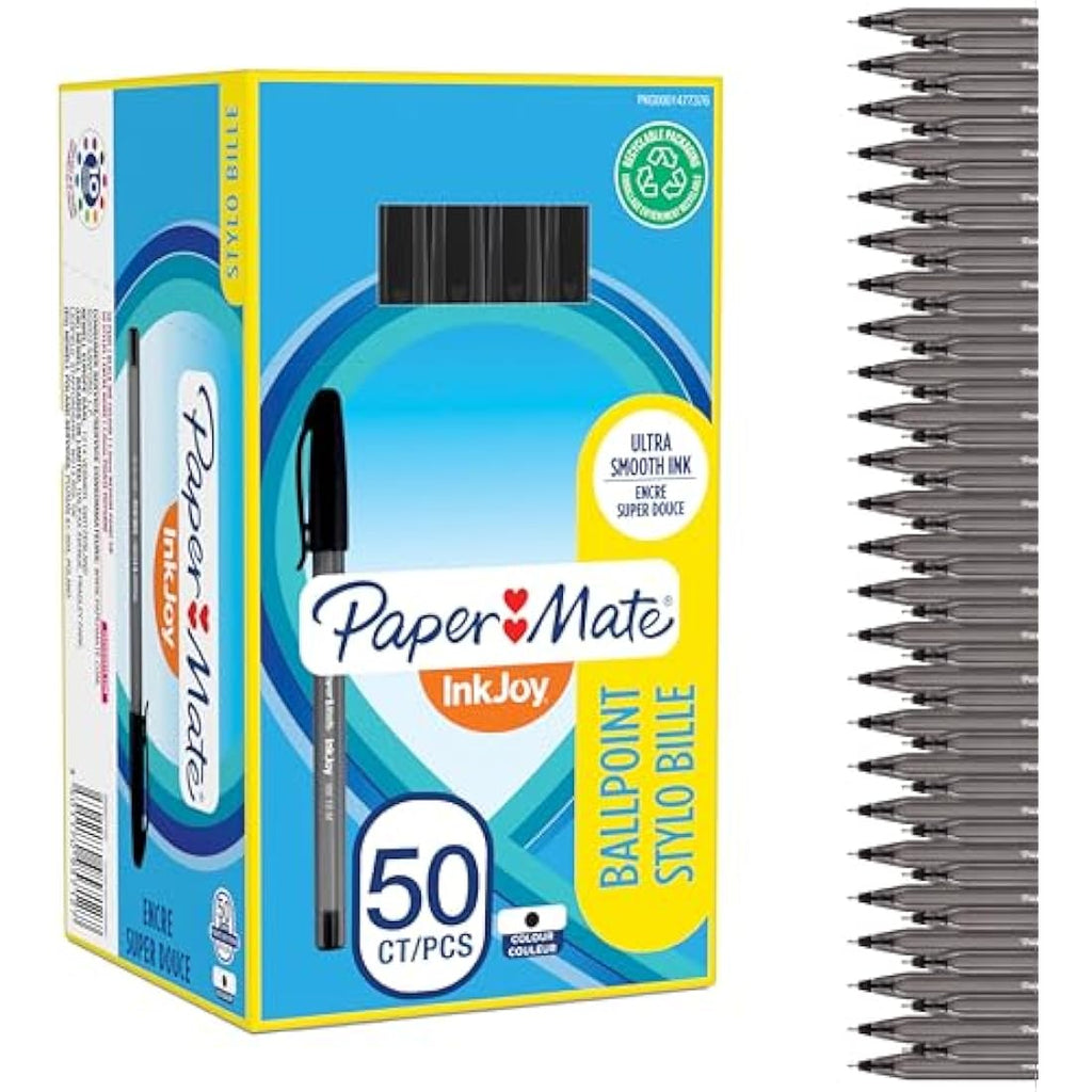 Paper Mate InkJoy 100ST Ballpoint Pens | Medium Point | Black | 50 Count