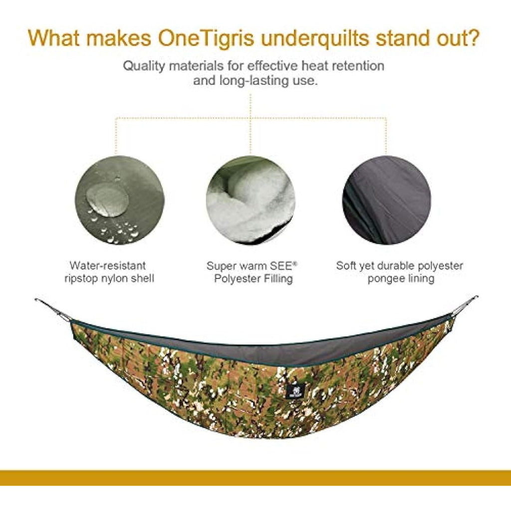 OneTigris HIDEOUT Hammock Underquilt – 4 Season Lightweight Camping Gear