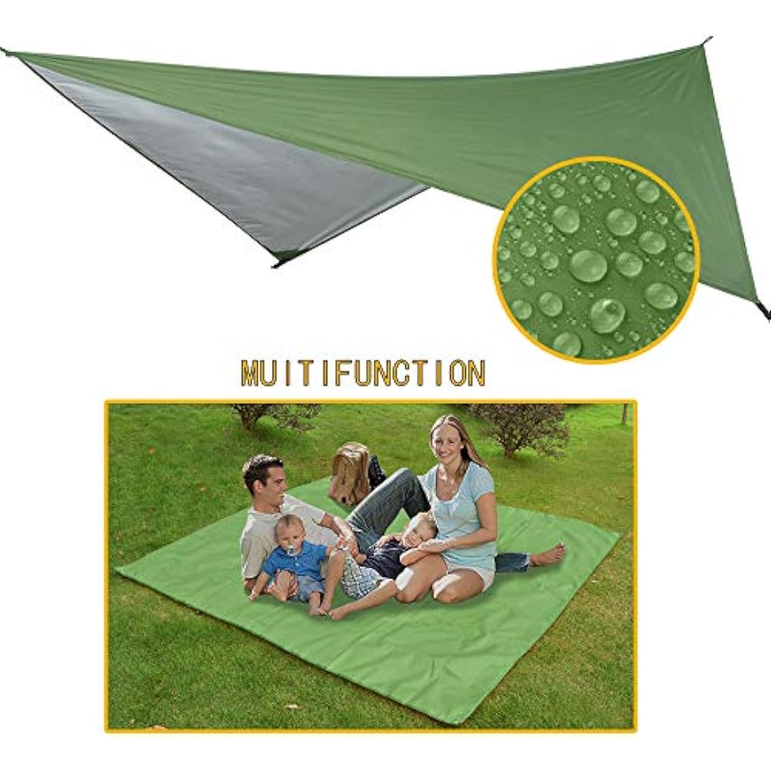 YCD Portable Camping Hammock Set with Mosquito Net and Rain Fly