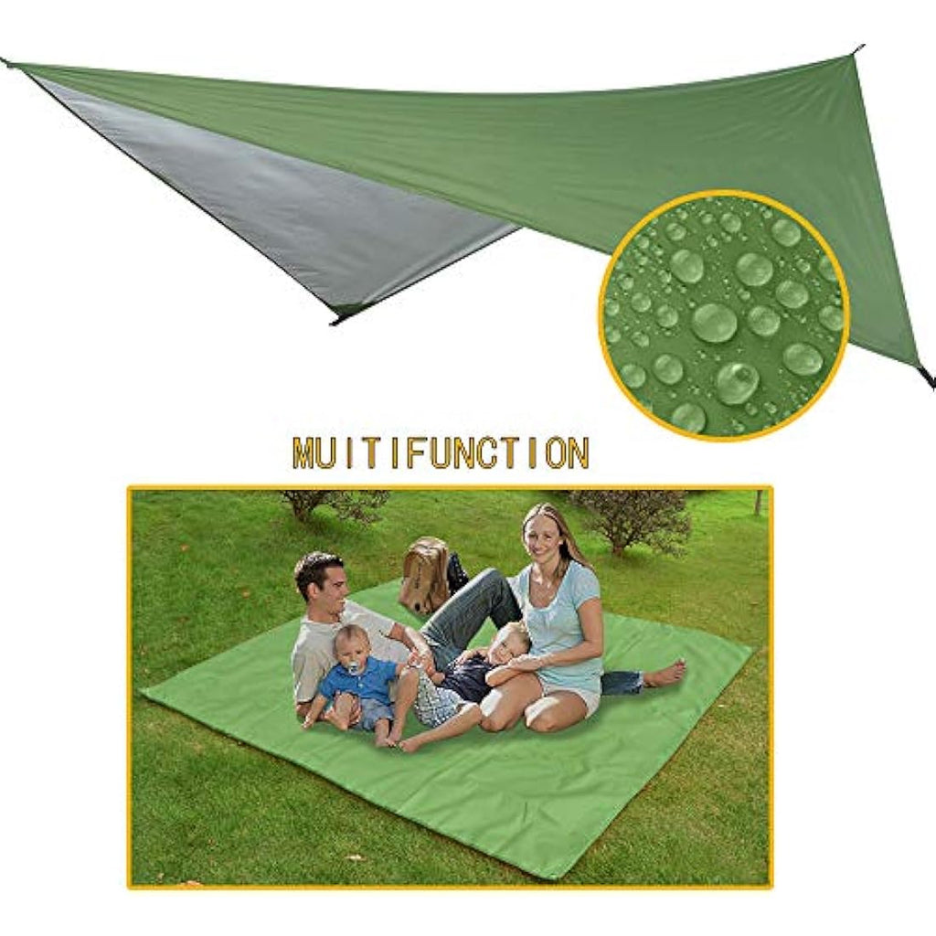 Camping Hammock Set with Mosquito Net & Rain Fly – Army Green