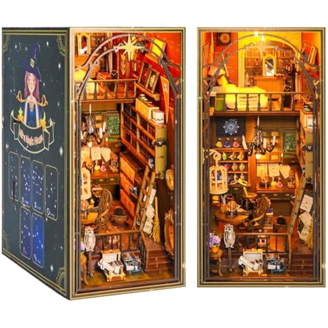 Cuteefun Mila Magic House DIY Book Nook Kit - Wooden Miniature Dollhouse