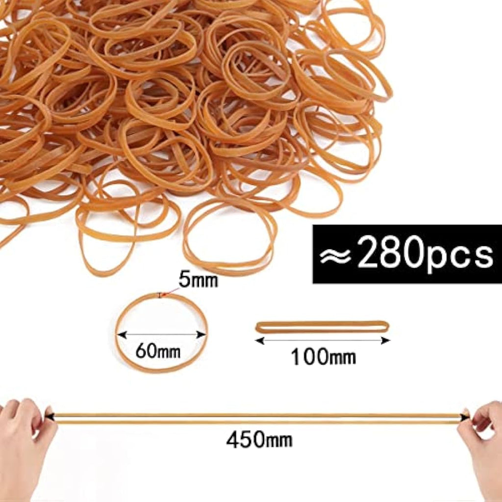 Jolof Store 280Pcs Natural Rubber Bands – Heavy Duty Elastic Bands