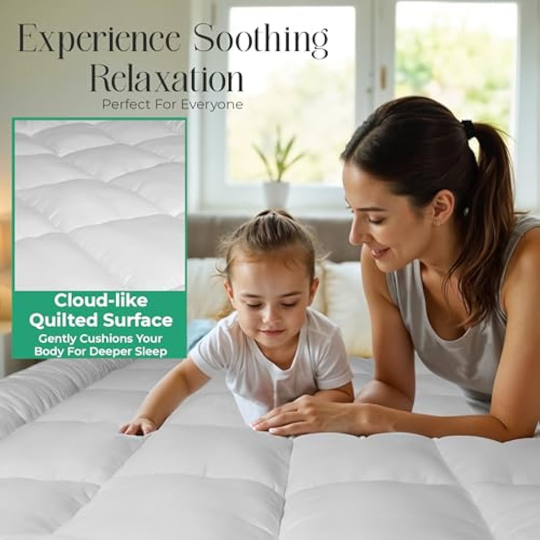 MightySoft Super King Mattress Topper | 10cm Thick Quilted Microfiber
