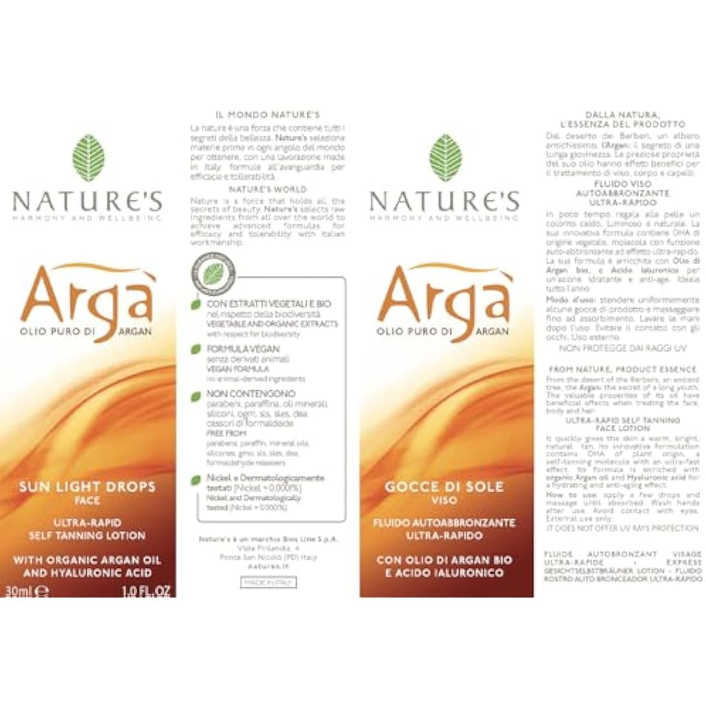 Arga 'Drops Self Tanning Facial Serum with Argan Oil & Hyaluronic Acid