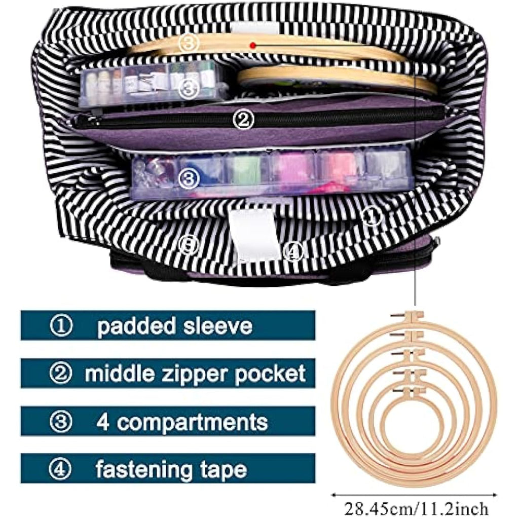Jolof Store Embroidery Project Bag – Large Oxford Craft Tote for Needlework