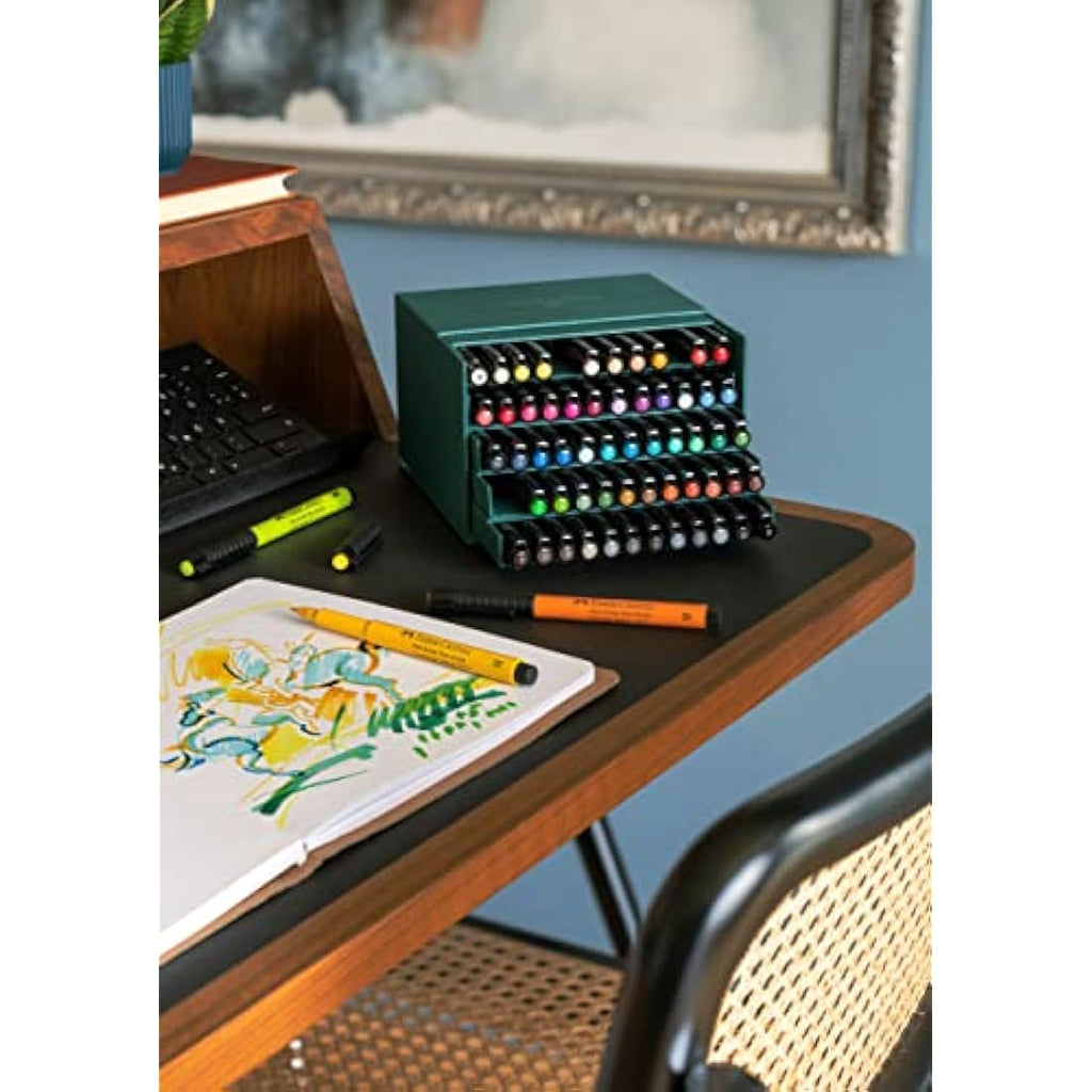 Faber-Castell Pitt Artist Pen Brush - India Ink Studio Box of 60