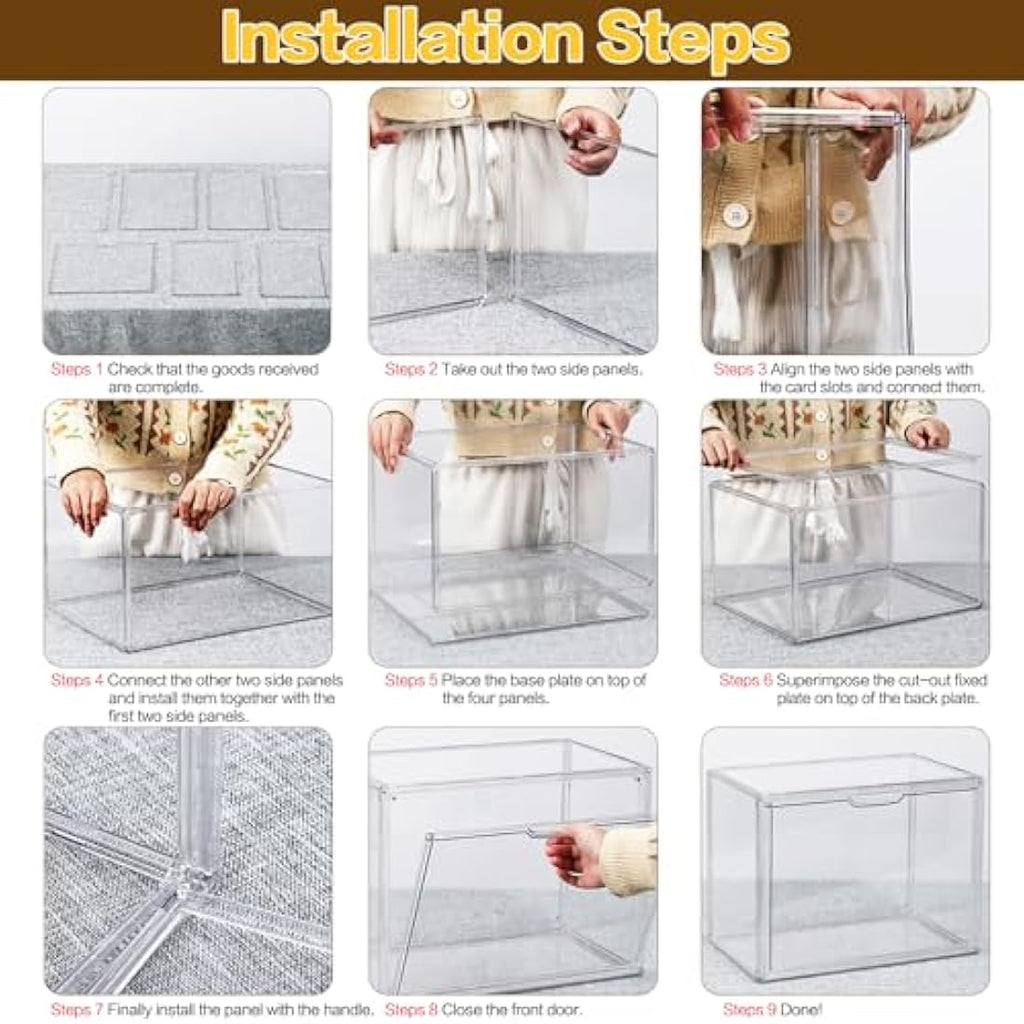 Clear Acrylic Purse Organizer – 4 Pack Stackable Display Case