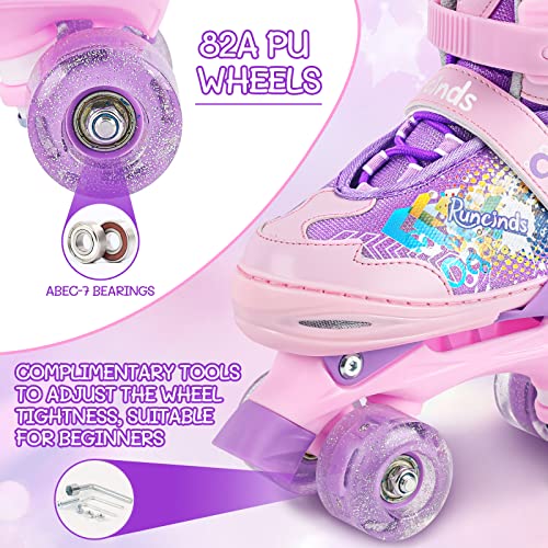 Runcinds Adjustable Kids Roller Skates for Girls with Light Up Wheels
