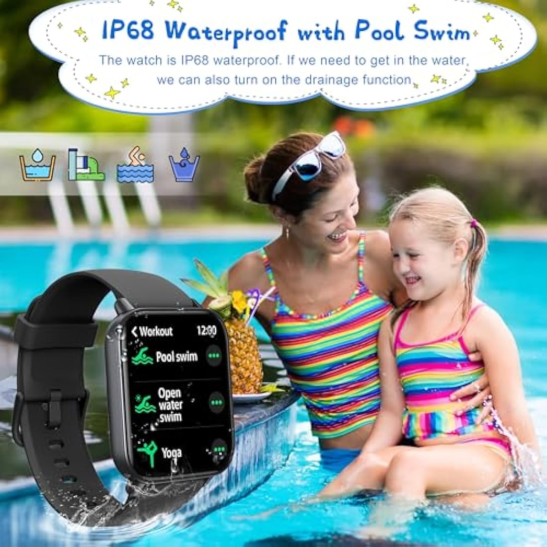 KALINCO Kids Smart Watch – IP68 Waterproof Fitness Tracker with Calling