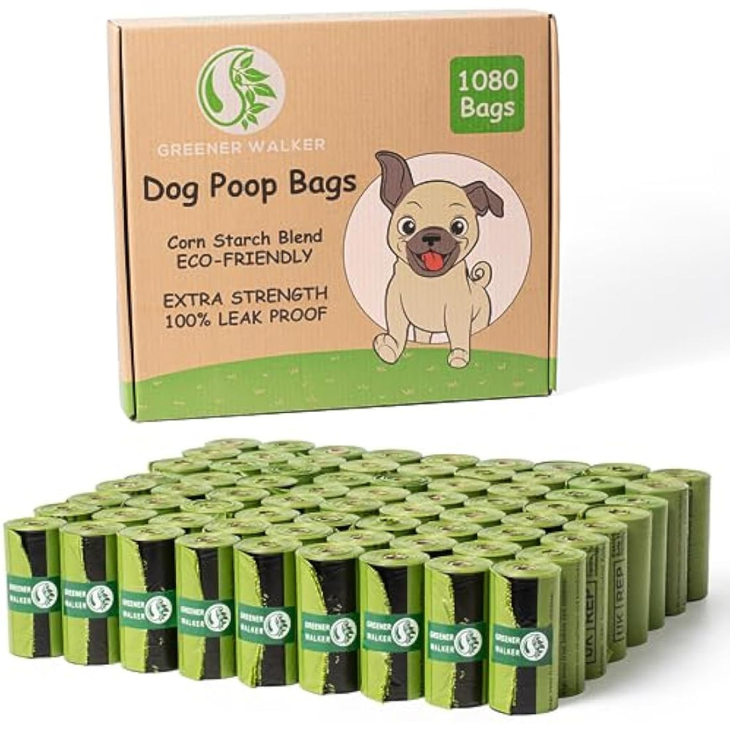 Greener Walker Dog Waste Bags | 1080 Leak-Proof Extra Thick Poop Bags