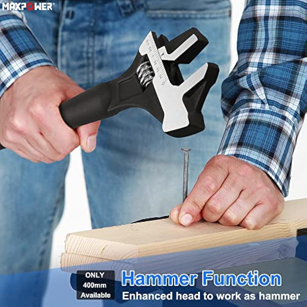 MAXPOWER Adjustable Spud Spanner Set | 2-Piece Chrome Vanadium Wrench Kit